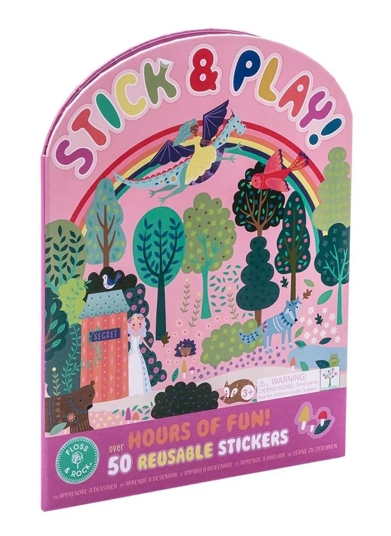 Floss & Rock Fairy Tale Stick & Play | Reusable Sticker Activity Book for Kids | 50+ Repositionable Stickers & Fold-Out Play Scenes | Creative Play for Ages 3+