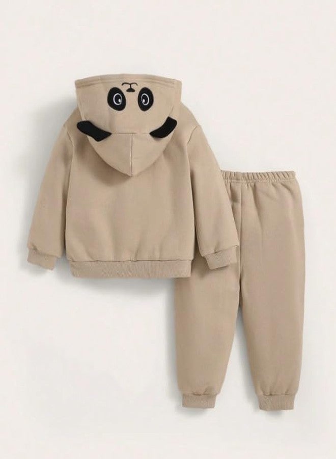 Ameeha Kids fleece Winter Wear Clothing Set for Boy Girl (Cream, 12 Months-18 Months) - Image 2