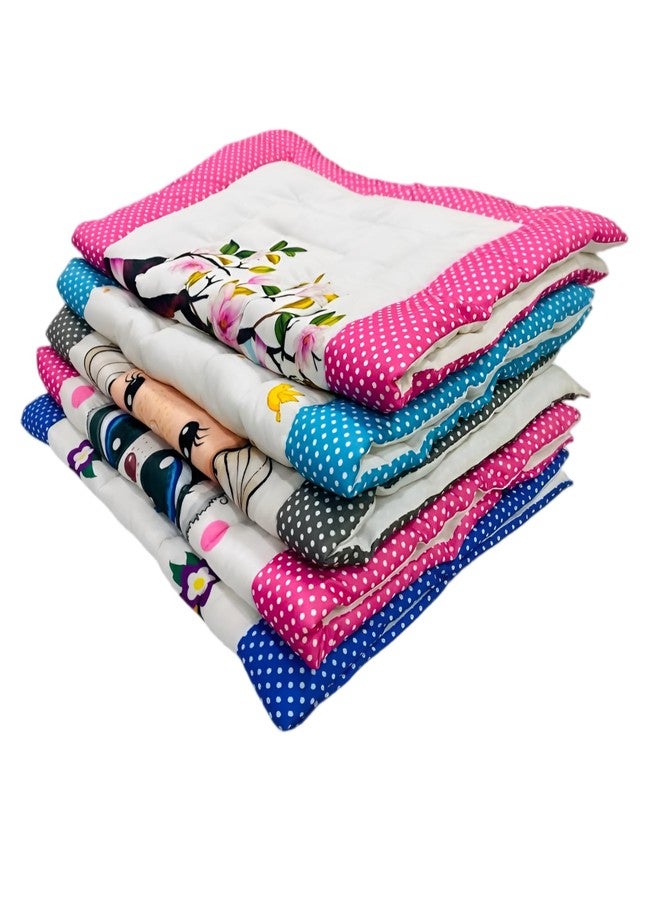 RUMPES New Born Godadi Pack of 5 Combo | Soft Cotton Baby Bedding Set | Multicolor Godi/Godari | Crib Sheet | Cartoon Mat | Baby Bed for Newborns for 0-12 Months - Image 2
