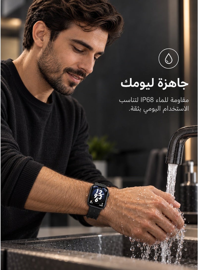 AOLON Foom Lite Smart Watch 1.83-Inch TFT Touchscreen 240×280 with Bluetooth Calling, Voice Assistant, Heart Rate, Blood Oxygen and Sleep Monitoring – Black - Image 4