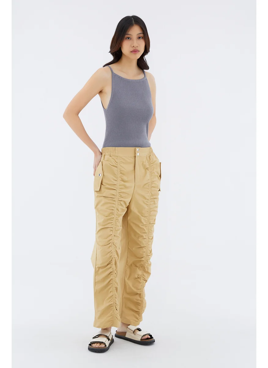 The Editor's Market Julby Ruched Straight Pants