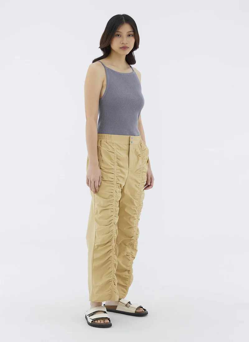 The Editor's Market Julby Ruched Straight Pants