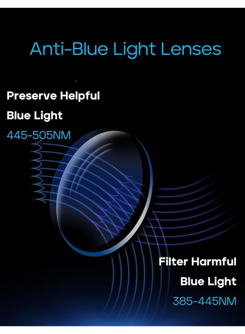 Blue Blocker Glasses for Men Metal Browline Computer Gaming Glasses Filter Blue Ray (Gold Metal/Black ) - Image 2