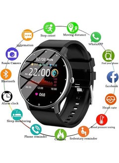 RollsTimi  Smart Watch for Women Men,Bluetooth Tactical Smartwatch for Android and iPhone,IP67 Waterproof Outdoor Fitness Tracker with Heart Rate SpO2 Sleep Monitor,Black  - Image 1