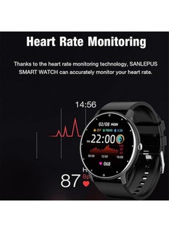 RollsTimi  Smart Watch for Women Men,Bluetooth Tactical Smartwatch for Android and iPhone,IP67 Waterproof Outdoor Fitness Tracker with Heart Rate SpO2 Sleep Monitor,Black  - Image 5