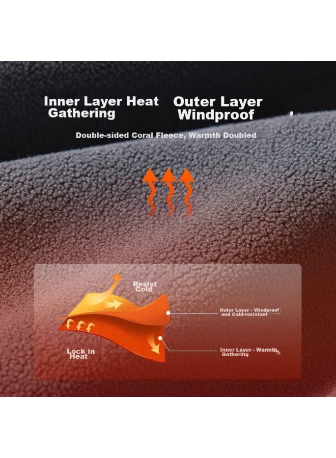 Geniolamode Men's Winter Double-sided Flannel Warm Casual Pants With Fleece Lining, Dark Grey 2xl - Image 3