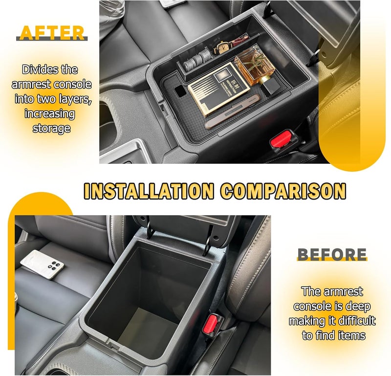 Center Console Organizer Tray: Black - Car Storage Tray for Nissan Sentra Interior Accessories - Image 5