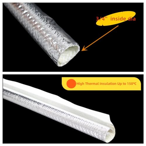 BSTFLEX 19mm - 3/4" Self-wrap Aluminum Heat Shield Sleeve Thermal Reflective Side Entry High Temperature for Hoses, Wire Harnesses, Cables, Automotive, Exhaust 39" (1 Meter) - Image 4