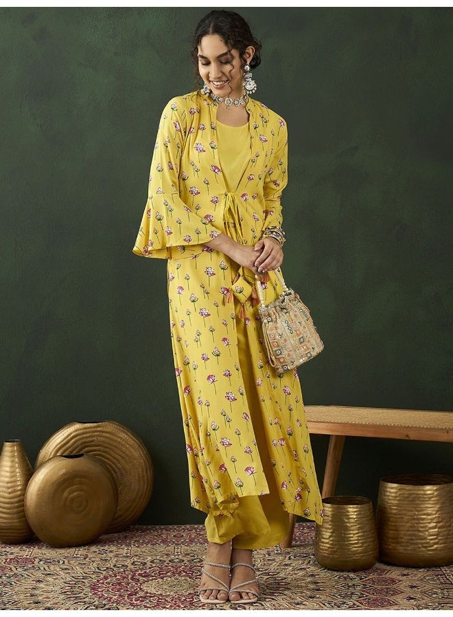 AKS Top With Palazzo & Printed Jacket Co-Ords  - Image 2
