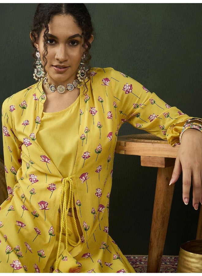 AKS Top With Palazzo & Printed Jacket Co-Ords  - Image 1