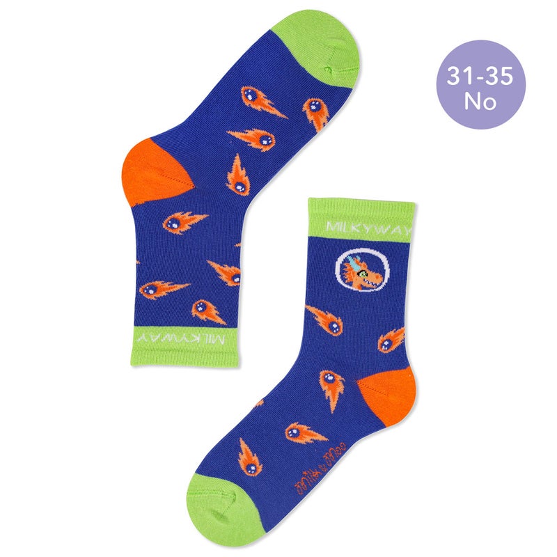 5-Pack Kids Socks Set, Unisex Kids Socks with Ponix Designed Box, Size 31-35, Fun and Vibrant Patterns, Soft and Breathable Fabric, Perfect for Kids Aged 8-10 | Made in Turkey - Image 3