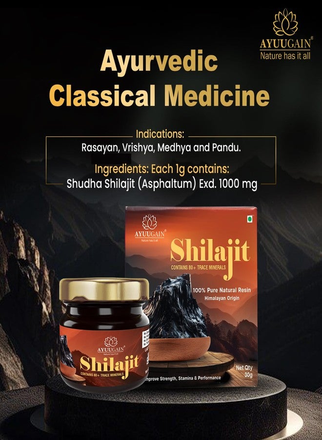 Ayuugain Shilajit Resin 30g Original | Pure Himalayan Shilajit for Men & Women | Gold Grade Ayurvedic Shilajeet with Fulvic Acid & 80+ Trace Minerals | Energy Strength Stamina Performance Support | Lab Tested - Image 5