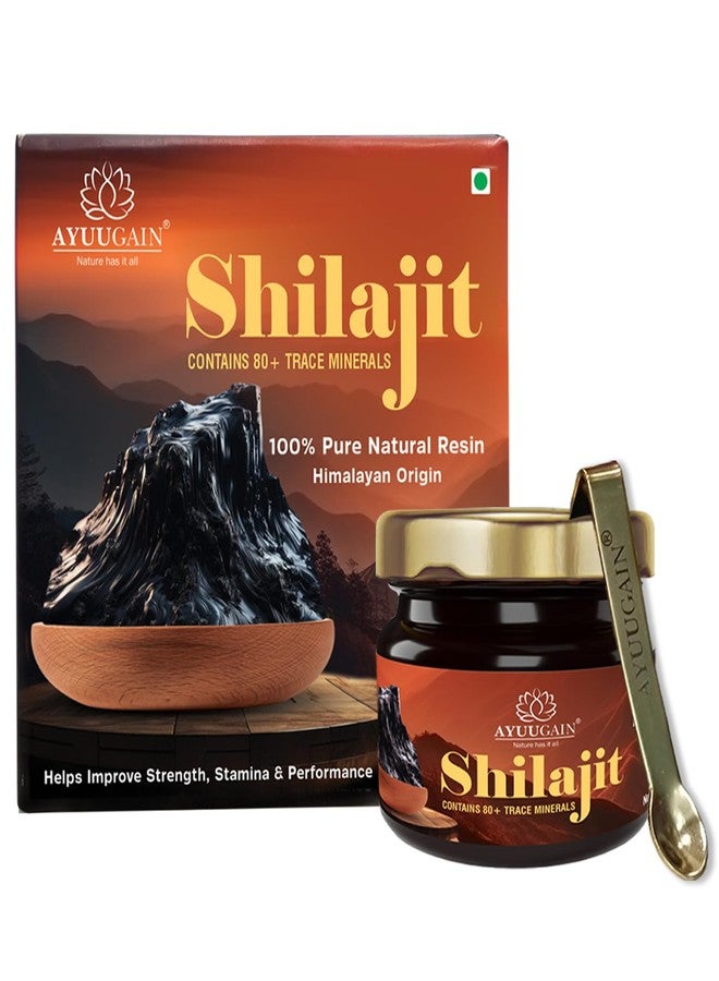Ayuugain Shilajit Resin 30g Original | Pure Himalayan Shilajit for Men & Women | Gold Grade Ayurvedic Shilajeet with Fulvic Acid & 80+ Trace Minerals | Energy Strength Stamina Performance Support | Lab Tested - Image 1