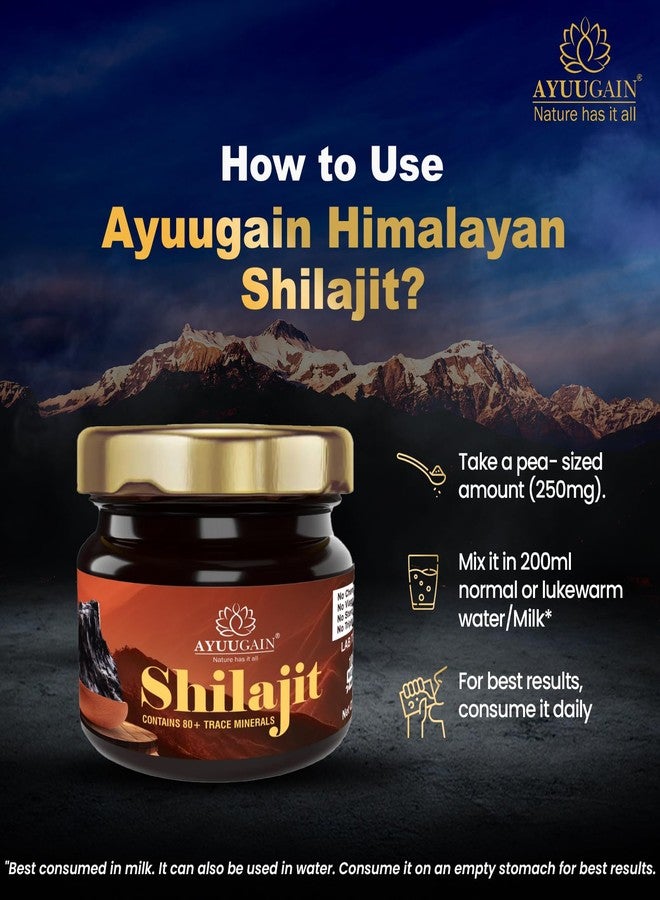 Ayuugain Shilajit Resin 30g Original | Pure Himalayan Shilajit for Men & Women | Gold Grade Ayurvedic Shilajeet with Fulvic Acid & 80+ Trace Minerals | Energy Strength Stamina Performance Support | Lab Tested - Image 4