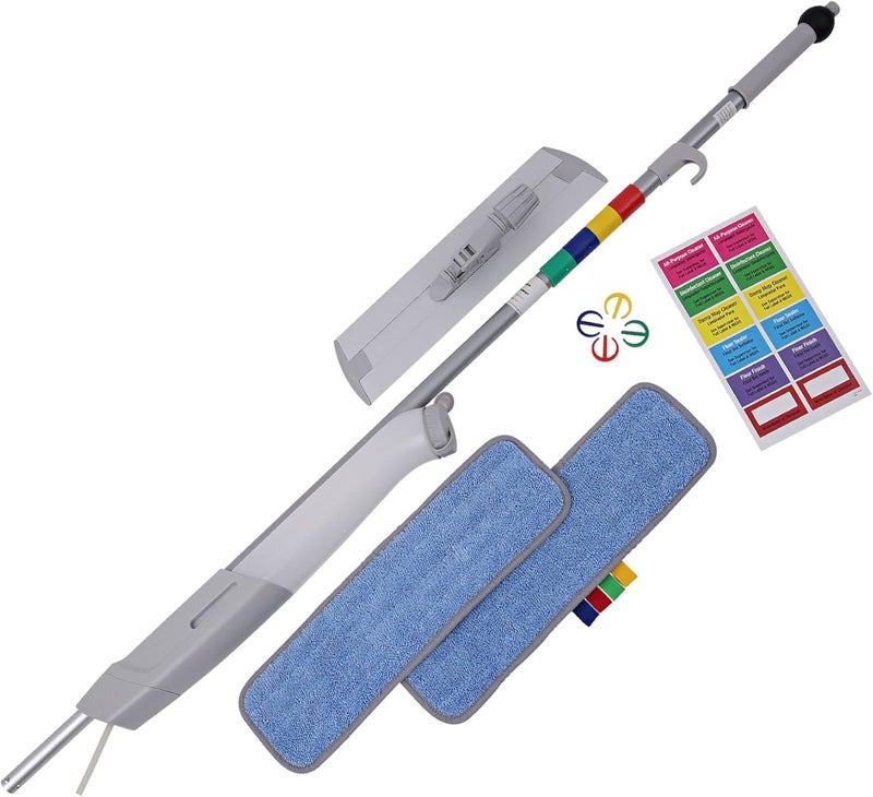 boardwalk Boardwalk BWKBWMS16MFM 59 in Bucketless Microfiber Mop System Kit  Gray  - Image 2