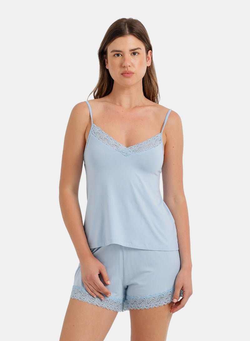 Carina Lace-Trim Pyjama Set - Image 1
