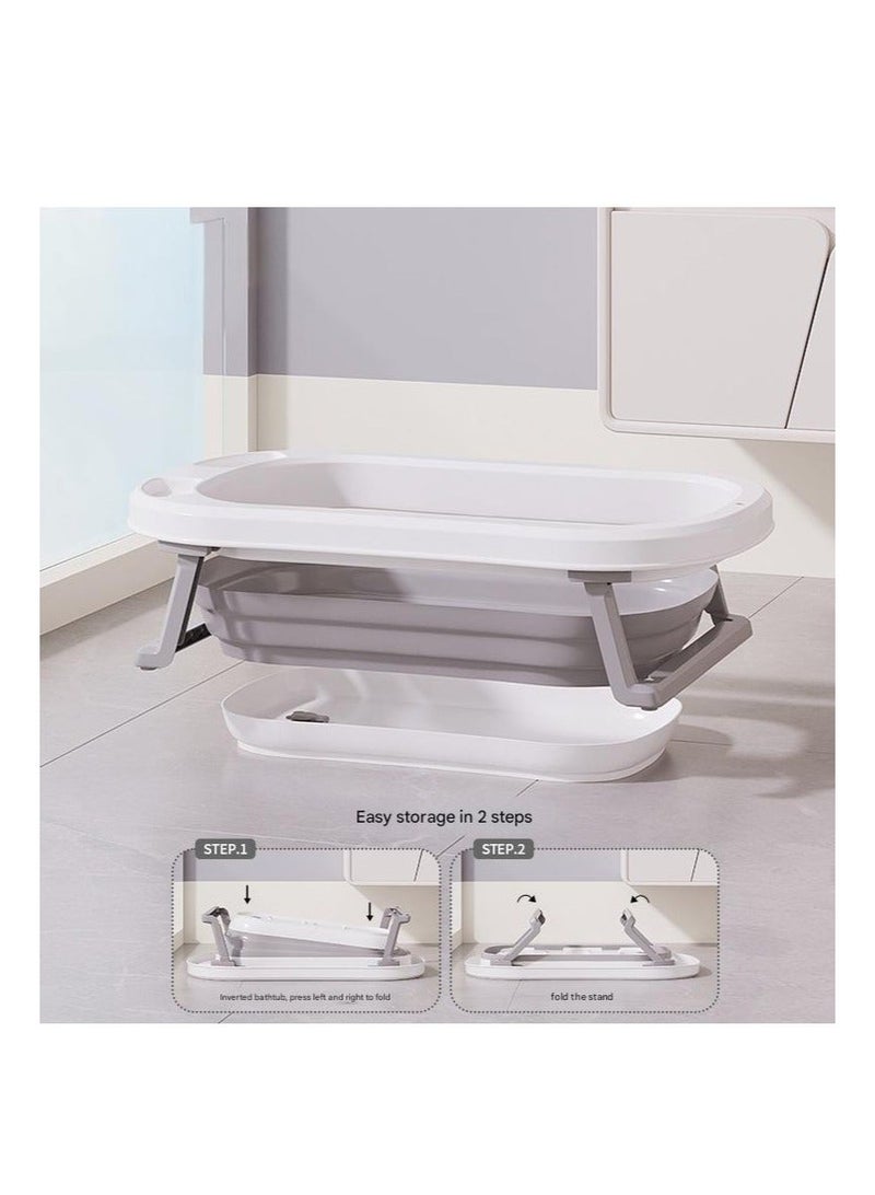والالا مجموعة حوض استحمام للأطفال مضادة للانزلاق وقابلة للطي، مكونة من 7 قطع، مصنوعة من مادة آمنة، توفر المساحة، حوض استحمام واحد، حامل واحد، مغرفة واحدة، 3 أحواض غسيل، دلو واحد - Image 3