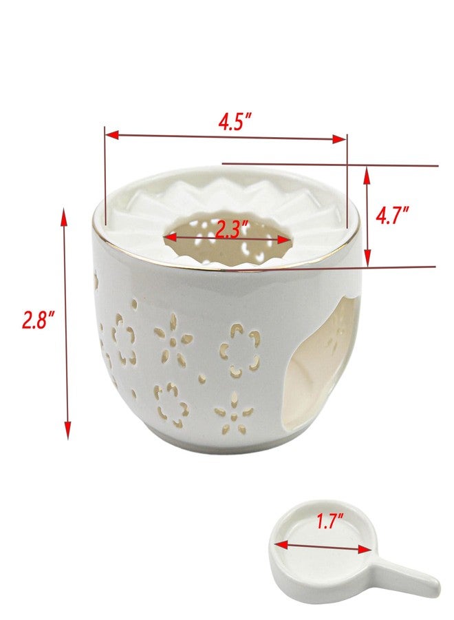 Dnyta Ceramic Teapot Warmer, Ceramic Teapot Heater Coffee and Milk Tea Warmer Tea Set for Glass Stainless Steel and Other Heatproof Dish Use, White - Image 2