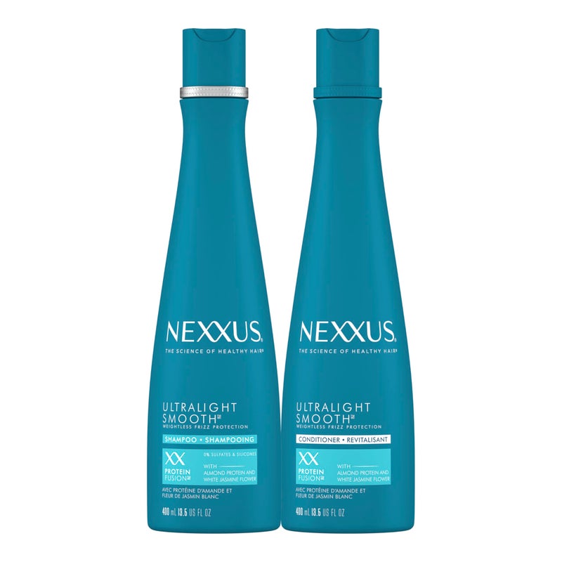 Nexxus شامبو وبلسم نيكسيز ألترا لايت خفيف الوزن للشعر الجاف والمجعد - علاج ناعم لمنع التجاعيد، 13.5 أونصة (عبوة من 2) - Image 1