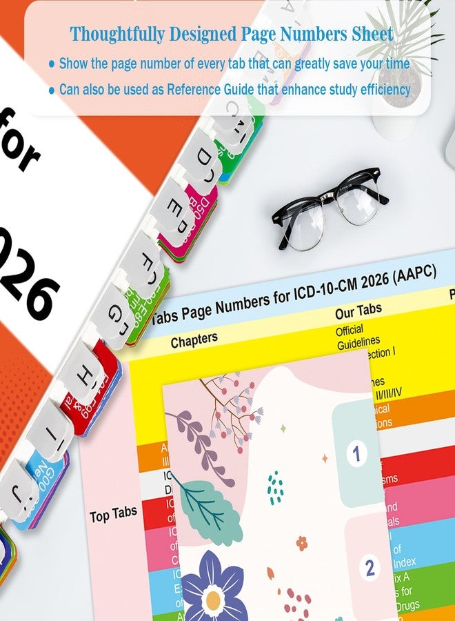 Tojoyify Index Tabs for ICD-10-CM 2026 AAPC Version, Complete Book Tabs Set with Blanks, Bookmarker, Laminated Color-Coded with Alignment Guide & Page Numbers (Book Not Included) - Image 3