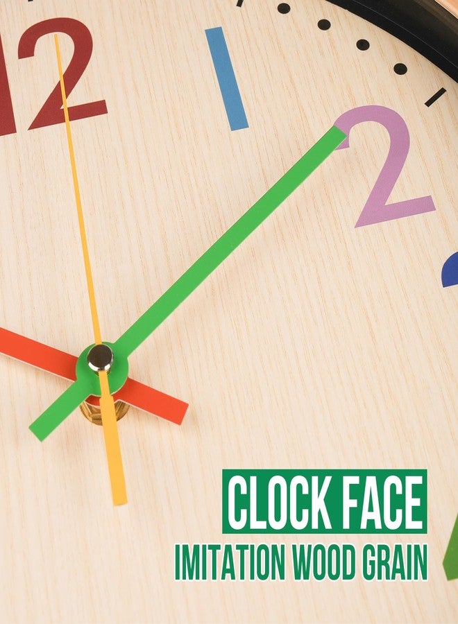 bakbrand Kids Wall Clock 12 Inch Silent Non-Ticking Colorful Childrens Clock Round Decorative Wall Clocks for Classroom, School, Office, Bedroom, Living Room, Kitchen - Image 5