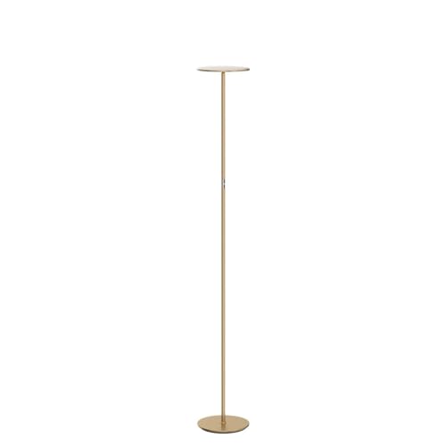 Brightech Sky LED Floor lamp for Living Rooms & Offices -Torchiere Super Bright , Dimmable, Tall Standing Lamp for Bedroom Reading - Gold Brass - Image 4