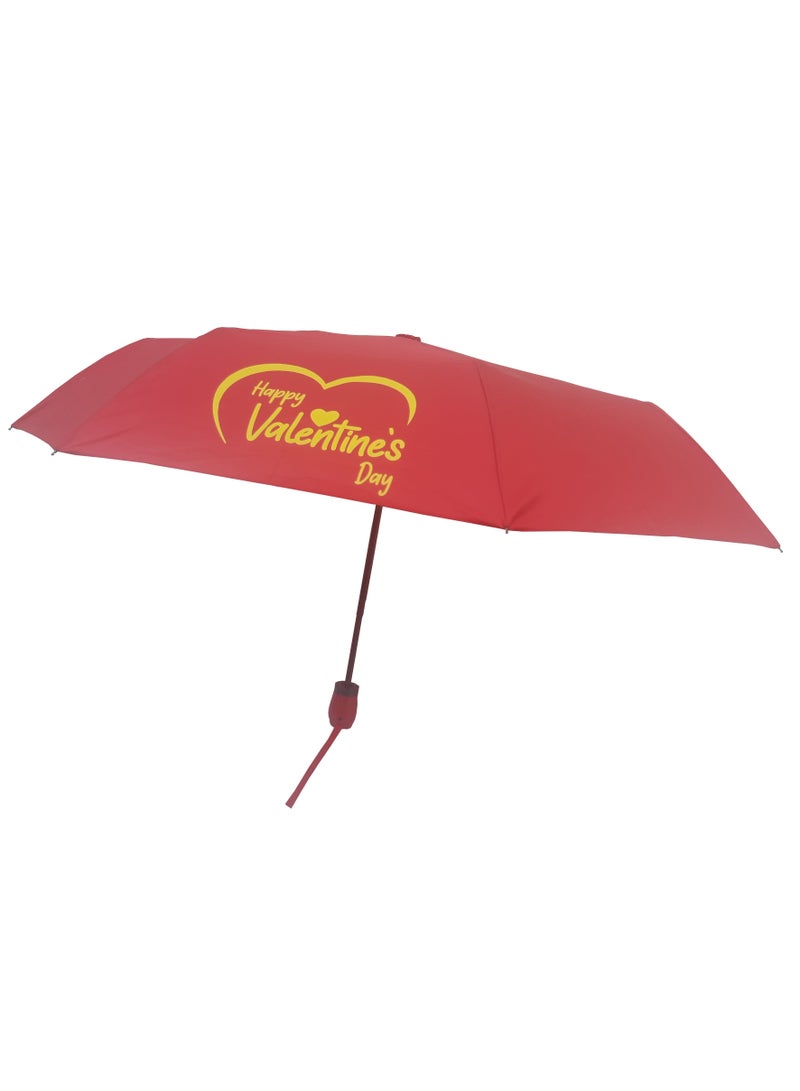 Hello 3 Fold Umbrella Red Color with Valentines Day Logo - Image 2
