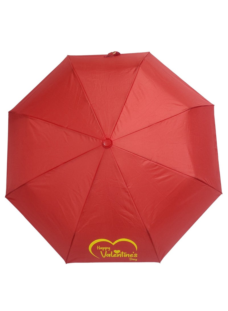 Hello 3 Fold Umbrella Red Color with Valentines Day Logo - Image 3