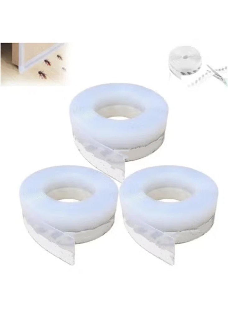 YelaJoy 3 Pack Self-Adhesive Silicone Seal Strip - 16.5Ft Weather Stripping for Doors & Windows, Soundproof, Draft Proof, Dust & Bug Barrier for Home, Bathroom, Glass Gaps - Easy to Cut & Install - Image 1