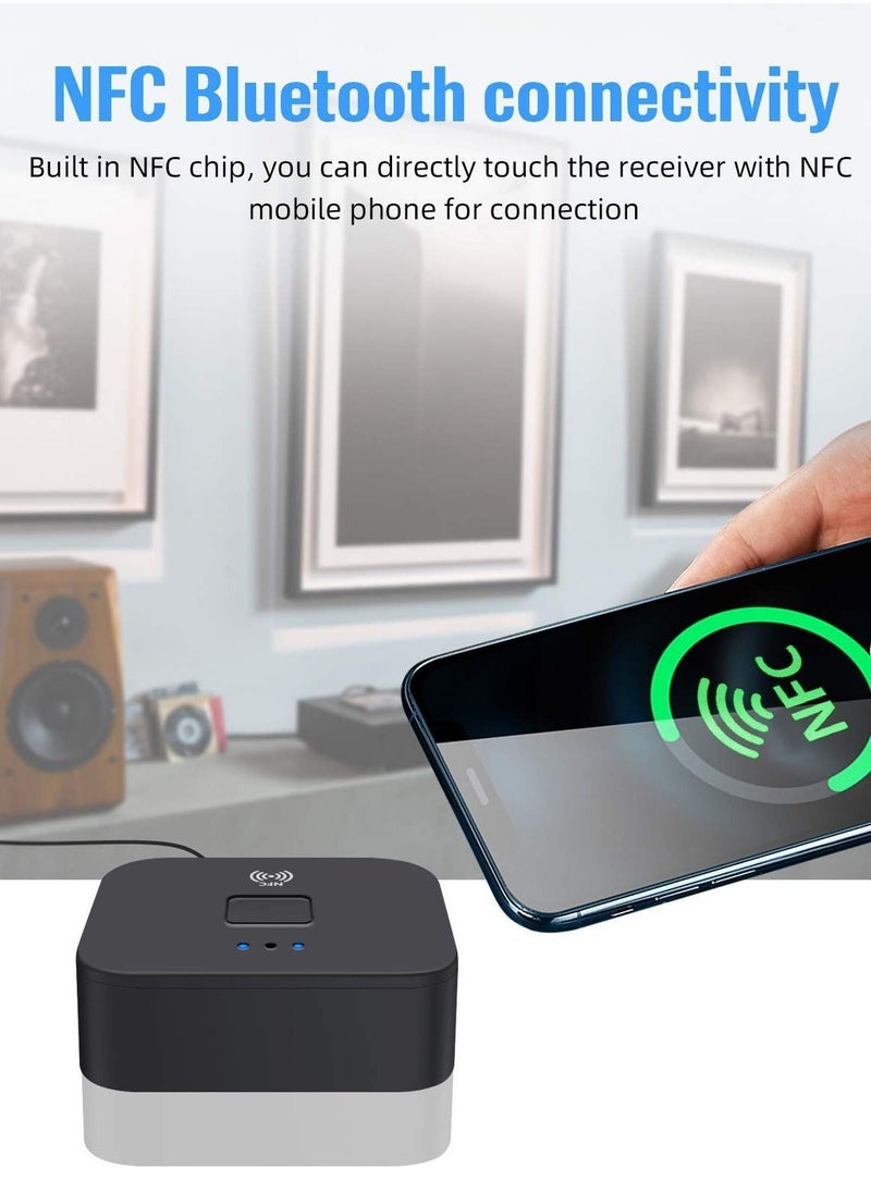 Y&D - Bluetooth 5.0 Audio Receiver Adapter, NFC Wireless Extender 3.5Mm AUX or RCA Input Speaker, Adapter for Music Streaming Systems, Car and Home Stereo Theater Systems - Image 1