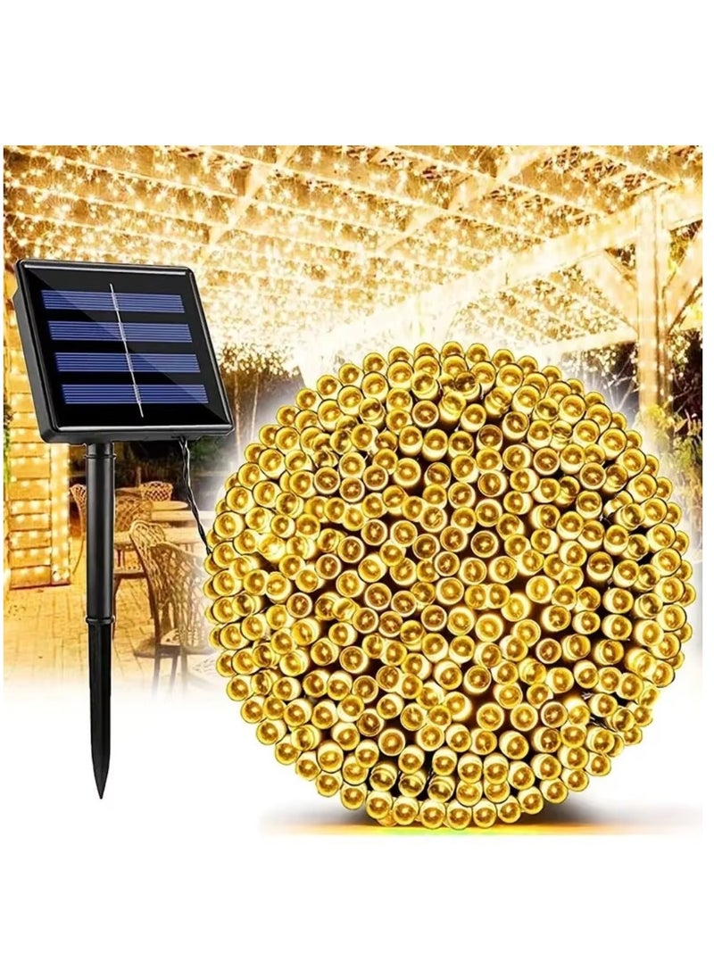 Yuwell 2 Pack Solar Light String LED Decorative Light Solar Powered Fairy Lights 30 Meter 300 LED Multi Modes Solar Outdoor Light String Lights For Home And Outdoor Decoration Warm White Total (60 Meter 600 Led)  - Image 5