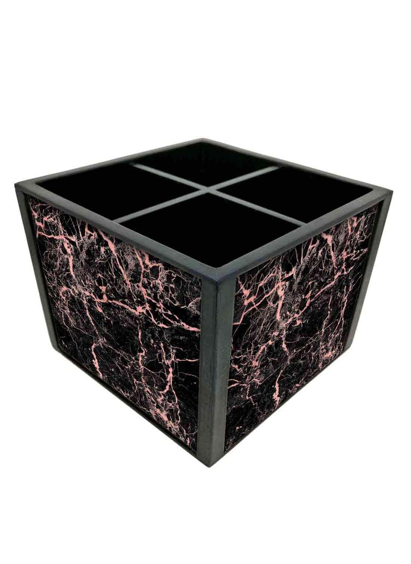 Nutcase Nutcase Designer Cutlery Stand Holder Silverware CaddySpoons Forks Knives Organizer for Dining Table kitchen W575 x H 425 x L55 Black And Pink Marble  - Image 2