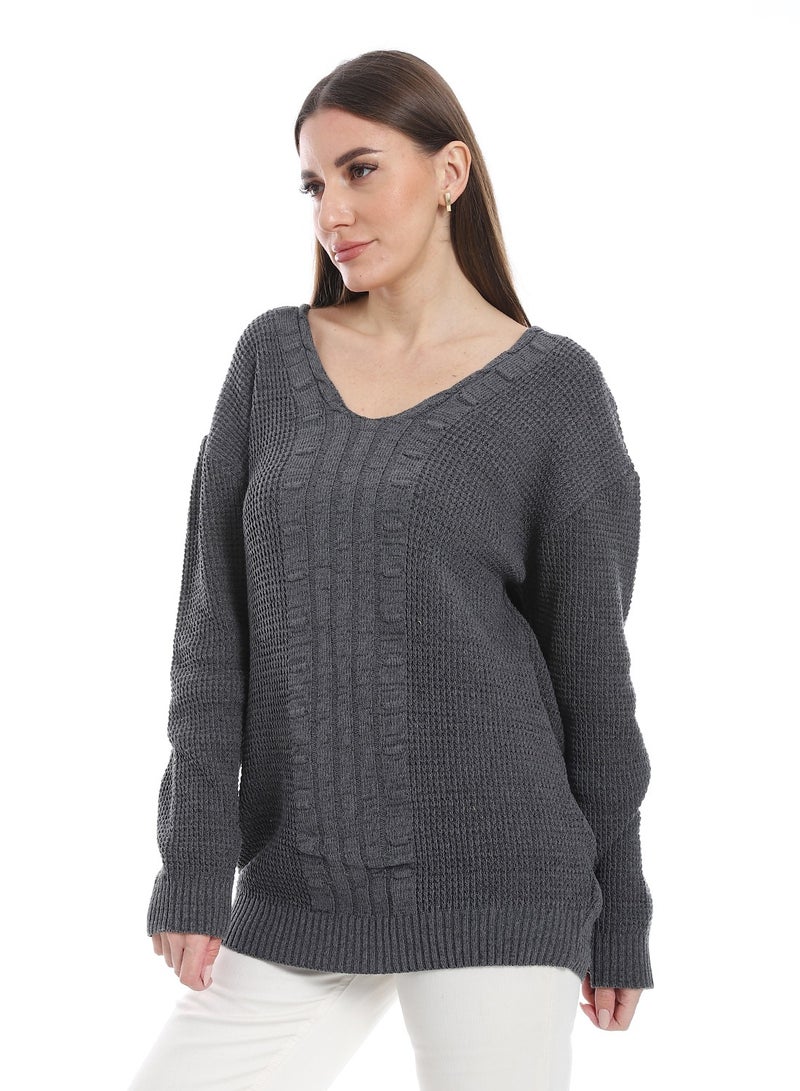 سيزار بلوفر صوف حريمي ساده برقبة علي شكل سبعة وتصميمات متعددة - Image 4