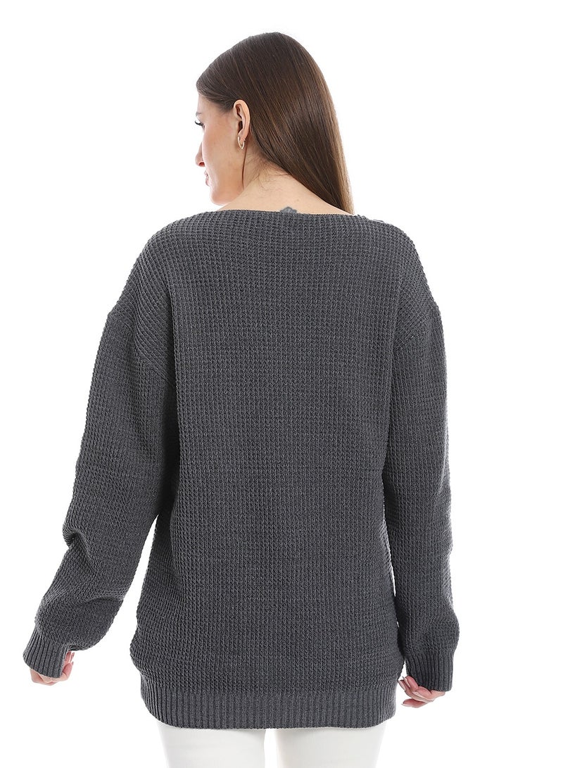 سيزار بلوفر صوف حريمي ساده برقبة علي شكل سبعة وتصميمات متعددة - Image 5