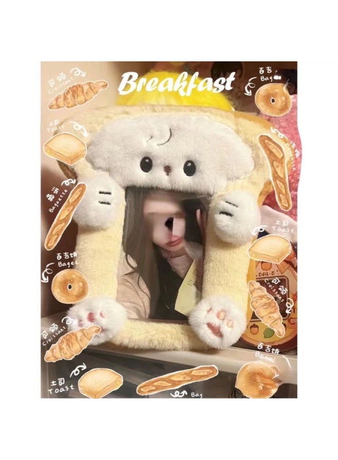 NIBEMINENT 1 - Piece Kitty Plush Kpop Photo Card Holder Pendant Key Chain ID Badge Holder ID Card Holder Photo Card Protector for School ID Office ID Access Card for Women Girls