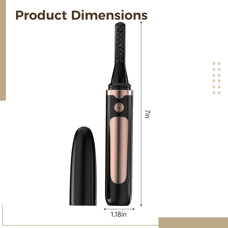 Lash Curler Heated, Electric, Rechargeable, for Women, Black, Type-C, 4 Temperature Settings and Led Display, Safe - Image 1