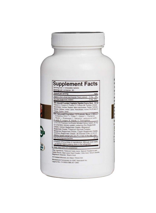 NWC Naturals Bellyease Healthy Digestive Enzymes Plus Prebiotics & Probiotics Essential Enzymes Vegetarian Better Digestion Full Spectrum Digestive Solution 180 Count Chewable Tablets By Nwc Naturals - Image 3