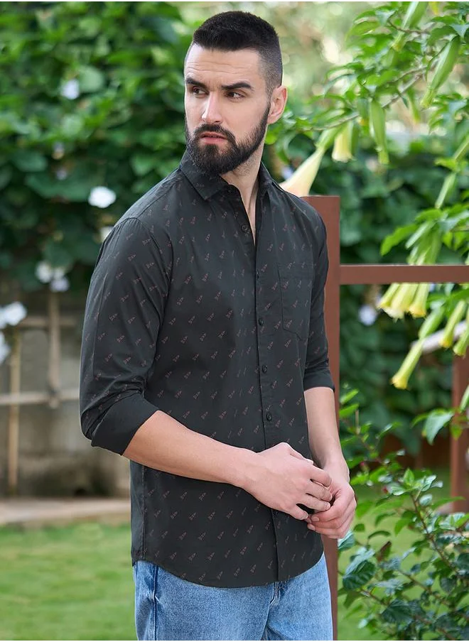 Dillinger All Over Chess Print Shirt with Chest Pocket by Styli