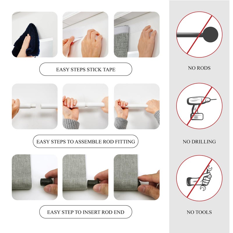 WDFOUR UV Protection 100 ٪ حماية خصوصية تعتيم الخصوصية سهلة التثبيت الستائر الأبواب الفصول الدراسية الستائر الأسطوانة المناسبة لجميع أنواع النوافذ والفصول الدراسية (14WX42L SAGE GRANE 1 قطعة) - Image 2