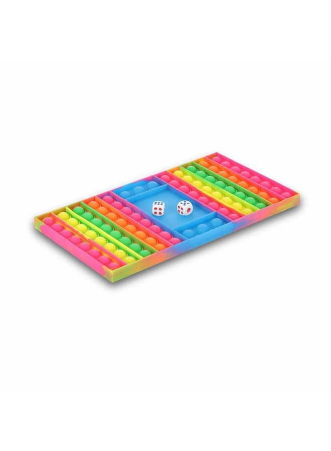 MKY Toys Pop It Ludo Rainbow Toy, Pop It Game Board with 2 Dice, Pop It Game Glow in The Dark for Kids Above 3 Years, BIS Approved - Image 1