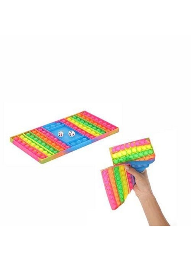 MKY Toys Pop It Ludo Rainbow Toy, Pop It Game Board with 2 Dice, Pop It Game Glow in The Dark for Kids Above 3 Years, BIS Approved - Image 2