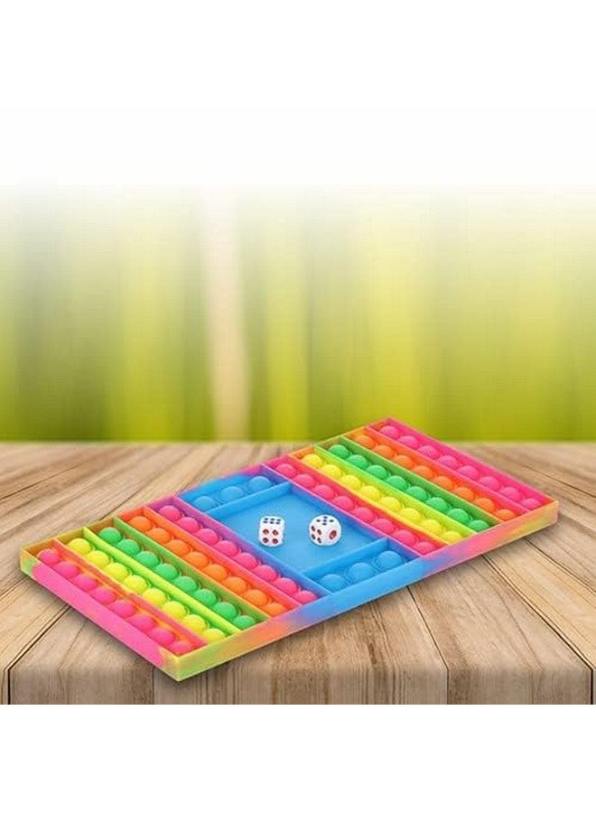MKY Toys Pop It Ludo Rainbow Toy, Pop It Game Board with 2 Dice, Pop It Game Glow in The Dark for Kids Above 3 Years, BIS Approved - Image 4