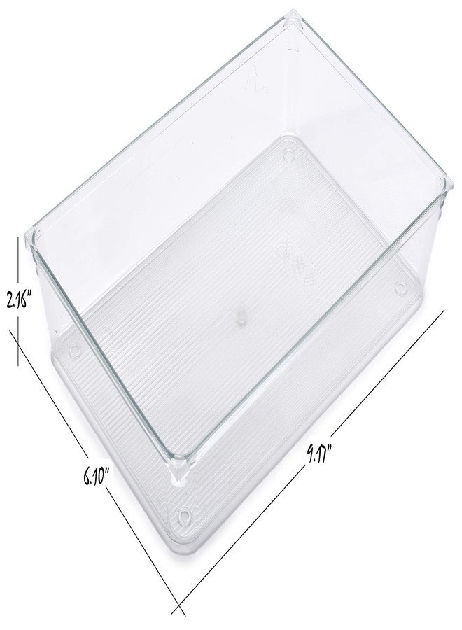 Masirs Clear Drawer Organizer - Easily Organize and Customize the Layout of Drawers. Great for Office Desk, Utensils, Cosmetics and Makeup. (8-Piece Set) - Image 4