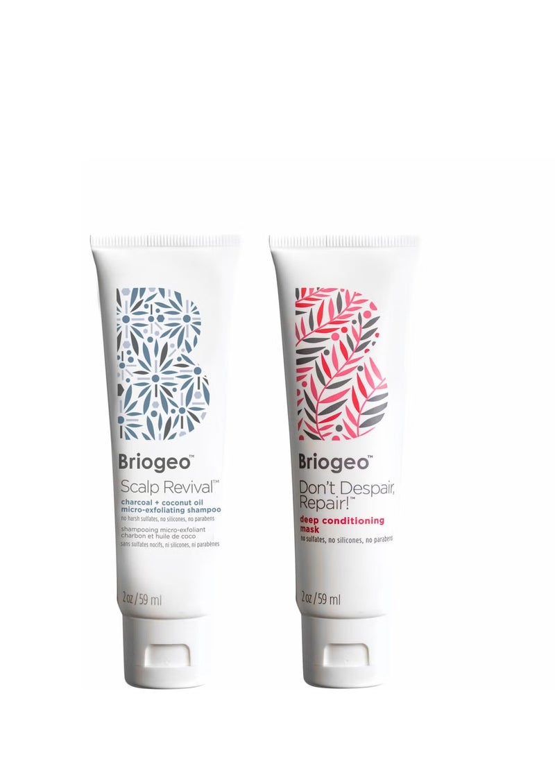 Briogeo Repair!™ Deep Conditioning Mask + Scalp Revival™ Shampoo Set - Image 1