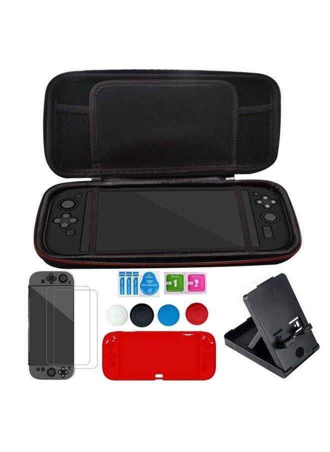 Generic Nintendo Switch 2 Storage Bag Suit Crystal SWITCH2 Case-Product Color:Switch Set, Package 1 + Tempered Film Left And Right Handle Cover Black Shell 4 Caps  - Image 5