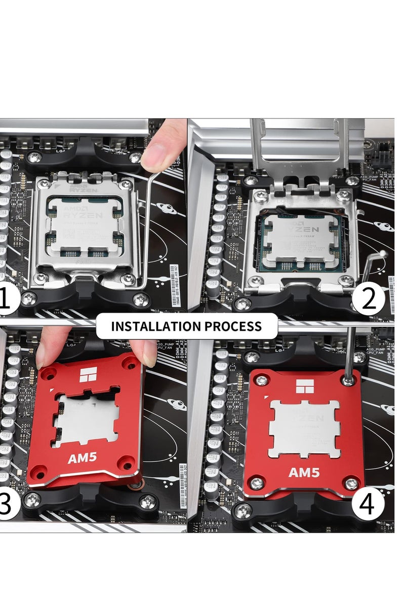 Thermalright Thermalright ASF-RED AM5 CPU Holder, Corrective Anti-Bending Fixing Frame, AM5 Full-fit Fixed Non-Marking Mounter, AM5 Anti-Bending Contact Frame, CPU Cooler Standard - Image 5