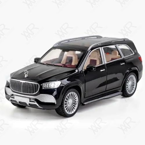 VARIYA ENTERPRISE® 1/24 Big Mercedes Maybach GLS600 Toy Car Metal Pull Back Diecast Car with Openable Door and Sound Light, Gifts Toys for Kids【 Black 】 - Image 1