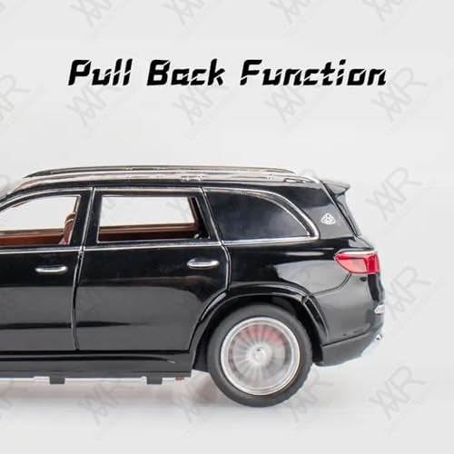 VARIYA ENTERPRISE® 1/24 Big Mercedes Maybach GLS600 Toy Car Metal Pull Back Diecast Car with Openable Door and Sound Light, Gifts Toys for Kids【 Black 】 - Image 4