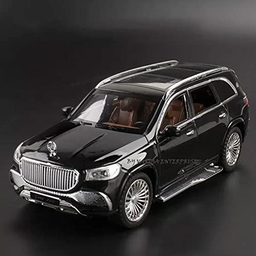 VARIYA ENTERPRISE® 1/24 Big Mercedes Maybach GLS600 Toy Car Metal Pull Back Diecast Car with Openable Door and Sound Light, Gifts Toys for Kids【 Black 】 - Image 3