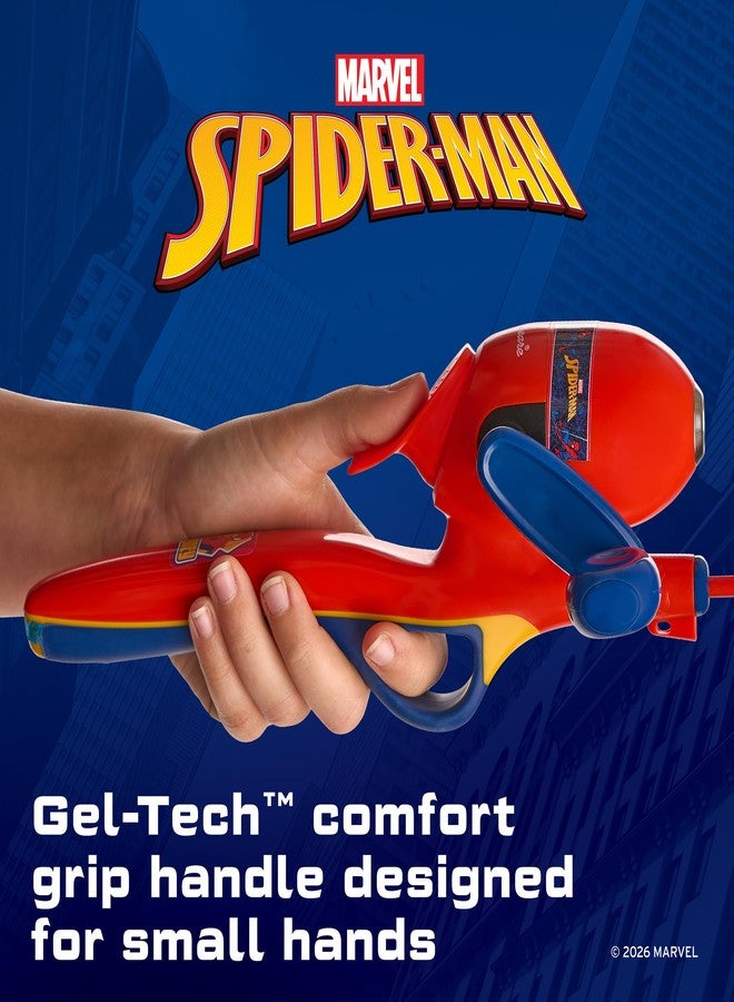Shakespeare Marvel Spiderman Kit 2'6" Spincast Combo for Kid, Gel-Tech Comfort Grip Handle, Safety Hook Keeper, Includes Practice Casting Plug - Image 5